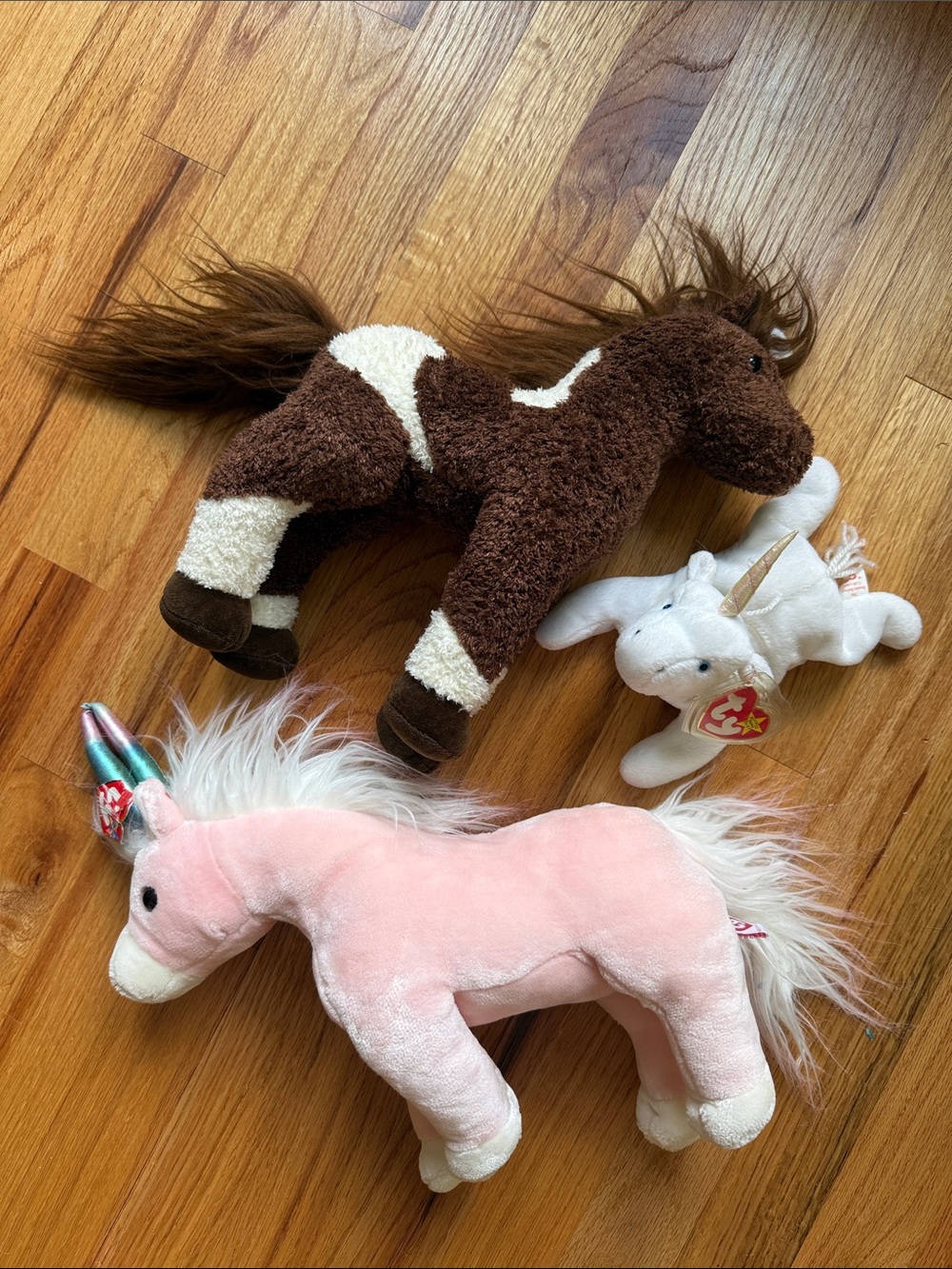 Ty Beanie Baby Plush Horse and Unicorn bundle